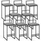 Contemporary Iron Counter Height Stools Low Back Bar Stool with Footrest Grey 8 Piece Set Clearhalo 'Bar Furniture' 'Bar Stools' 'bar_stools' 'furn' 'furn_bar_stools' 'Furniture' 'Kitchen & Dining Furniture' 6406420