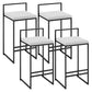 Contemporary Iron Counter Height Stools Low Back Bar Stool with Footrest White 4 Piece Set Clearhalo 'Bar Furniture' 'Bar Stools' 'bar_stools' 'furn' 'furn_bar_stools' 'Furniture' 'Kitchen & Dining Furniture' 6406424