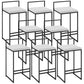 Contemporary Iron Counter Height Stools Low Back Bar Stool with Footrest White 8 Piece Set Clearhalo 'Bar Furniture' 'Bar Stools' 'bar_stools' 'furn' 'furn_bar_stools' 'Furniture' 'Kitchen & Dining Furniture' 6406427
