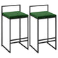 Contemporary Iron Counter Height Stools Low Back Bar Stool with Footrest Green 2 Piece Set Clearhalo 'Bar Furniture' 'Bar Stools' 'bar_stools' 'furn' 'furn_bar_stools' 'Furniture' 'Kitchen & Dining Furniture' 6406428