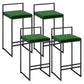 Contemporary Iron Counter Height Stools Low Back Bar Stool with Footrest Green 4 Piece Set Clearhalo 'Bar Furniture' 'Bar Stools' 'bar_stools' 'furn' 'furn_bar_stools' 'Furniture' 'Kitchen & Dining Furniture' 6406429