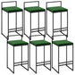 Contemporary Iron Counter Height Stools Low Back Bar Stool with Footrest Green 6 Piece Set Clearhalo 'Bar Furniture' 'Bar Stools' 'bar_stools' 'furn' 'furn_bar_stools' 'Furniture' 'Kitchen & Dining Furniture' 6406430