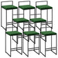 Contemporary Iron Counter Height Stools Low Back Bar Stool with Footrest Green 8 Piece Set Clearhalo 'Bar Furniture' 'Bar Stools' 'bar_stools' 'furn' 'furn_bar_stools' 'Furniture' 'Kitchen & Dining Furniture' 6406431
