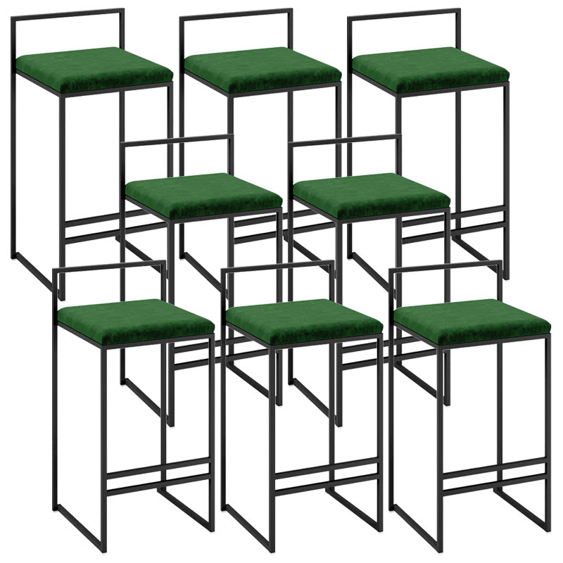 Contemporary Iron Counter Height Stools Low Back Bar Stool with Footrest Green 8 Piece Set Clearhalo 'Bar Furniture' 'Bar Stools' 'bar_stools' 'furn' 'furn_bar_stools' 'Furniture' 'Kitchen & Dining Furniture' 6406431