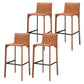 Contemporary Metal Counter Height Stools with Low Back Bar Stool