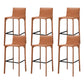 Contemporary Metal Counter Height Stools with Low Back Bar Stool