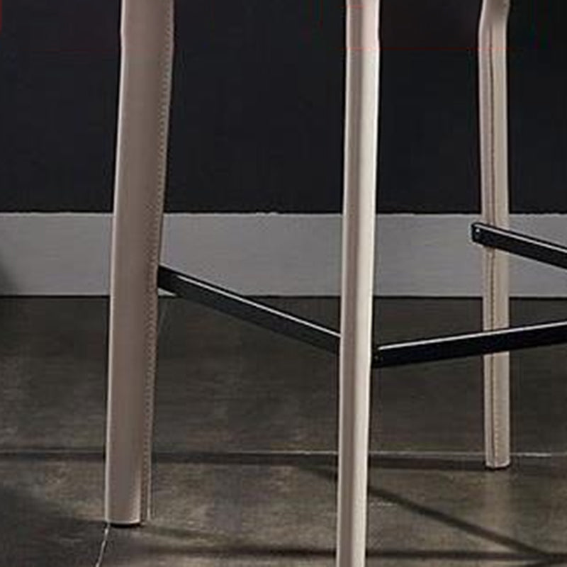 Contemporary Metal Counter Height Stools with Low Back Bar Stool