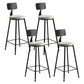 Taburete de bar moderno sin brazos con respaldo, taburete de hierro con cojín de terciopelo para Bar