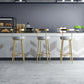 Taburete de bar de hierro con respaldo sin brazos Glam, taburete con cojín y pedal para cocina