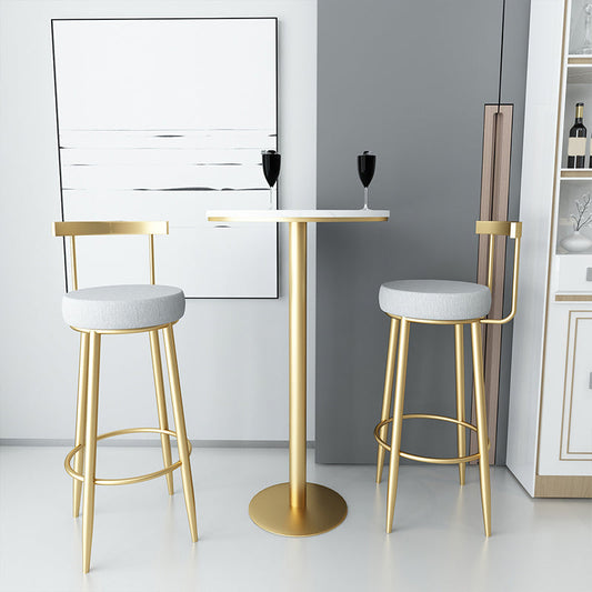 Sgabello da bar in ferro controporte senza braccioli glam con cuscino e pedale per la cucina