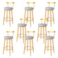 Taburete de bar de hierro con respaldo sin brazos Glam, taburete con cojín y pedal para cocina