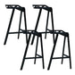 Modern Stackable Backrest Counter Stool Iron Cafe Bar Stool with Cushion and Pedal Black 4 Piece Set Clearhalo 'Bar Furniture' 'Bar Stools' 'bar_stools' 'furn' 'furn_bar_stools' 'Furniture' 'Kitchen & Dining Furniture' 6406625