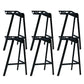 Modern Stackable Backrest Counter Stool Iron Cafe Bar Stool with Cushion and Pedal Black 6 Piece Set Clearhalo 'Bar Furniture' 'Bar Stools' 'bar_stools' 'furn' 'furn_bar_stools' 'Furniture' 'Kitchen & Dining Furniture' 6406628