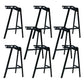 Modern Stackable Backrest Counter Stool Iron Cafe Bar Stool with Cushion and Pedal Black 8 Piece Set Clearhalo 'Bar Furniture' 'Bar Stools' 'bar_stools' 'furn' 'furn_bar_stools' 'Furniture' 'Kitchen & Dining Furniture' 6406629