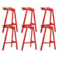 Modern Stackable Backrest Counter Stool Iron Cafe Bar Stool with Cushion and Pedal Red 6 Piece Set Clearhalo 'Bar Furniture' 'Bar Stools' 'bar_stools' 'furn' 'furn_bar_stools' 'Furniture' 'Kitchen & Dining Furniture' 6406637