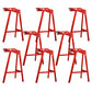 Modern Stackable Backrest Counter Stool Iron Cafe Bar Stool with Cushion and Pedal Red 8 Piece Set Clearhalo 'Bar Furniture' 'Bar Stools' 'bar_stools' 'furn' 'furn_bar_stools' 'Furniture' 'Kitchen & Dining Furniture' 6406639