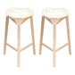 Modern Stackable Backrest Counter Stool Iron Cafe Bar Stool with Cushion and Pedal White 2 Piece Set Clearhalo 'Bar Furniture' 'Bar Stools' 'bar_stools' 'furn' 'furn_bar_stools' 'Furniture' 'Kitchen & Dining Furniture' 6406641