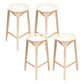 Modern Stackable Backrest Counter Stool Iron Cafe Bar Stool with Cushion and Pedal White 4 Piece Set Clearhalo 'Bar Furniture' 'Bar Stools' 'bar_stools' 'furn' 'furn_bar_stools' 'Furniture' 'Kitchen & Dining Furniture' 6406642