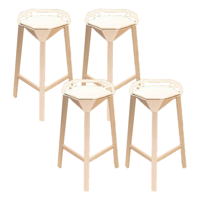 Modern Stackable Backrest Counter Stool Iron Cafe Bar Stool with Cushion and Pedal White 4 Piece Set Clearhalo 'Bar Furniture' 'Bar Stools' 'bar_stools' 'furn' 'furn_bar_stools' 'Furniture' 'Kitchen & Dining Furniture' 6406642