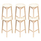Modern Stackable Backrest Counter Stool Iron Cafe Bar Stool with Cushion and Pedal White 6 Piece Set Clearhalo 'Bar Furniture' 'Bar Stools' 'bar_stools' 'furn' 'furn_bar_stools' 'Furniture' 'Kitchen & Dining Furniture' 6406643