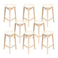 Modern Stackable Backrest Counter Stool Iron Cafe Bar Stool with Cushion and Pedal White 8 Piece Set Clearhalo 'Bar Furniture' 'Bar Stools' 'bar_stools' 'furn' 'furn_bar_stools' 'Furniture' 'Kitchen & Dining Furniture' 6406644