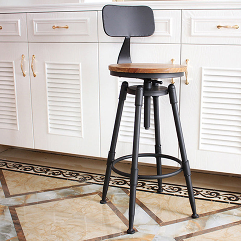 Tabouret de comptoir rotatif industriel sans bras, tabouret de Bar en fer avec pédale pour café