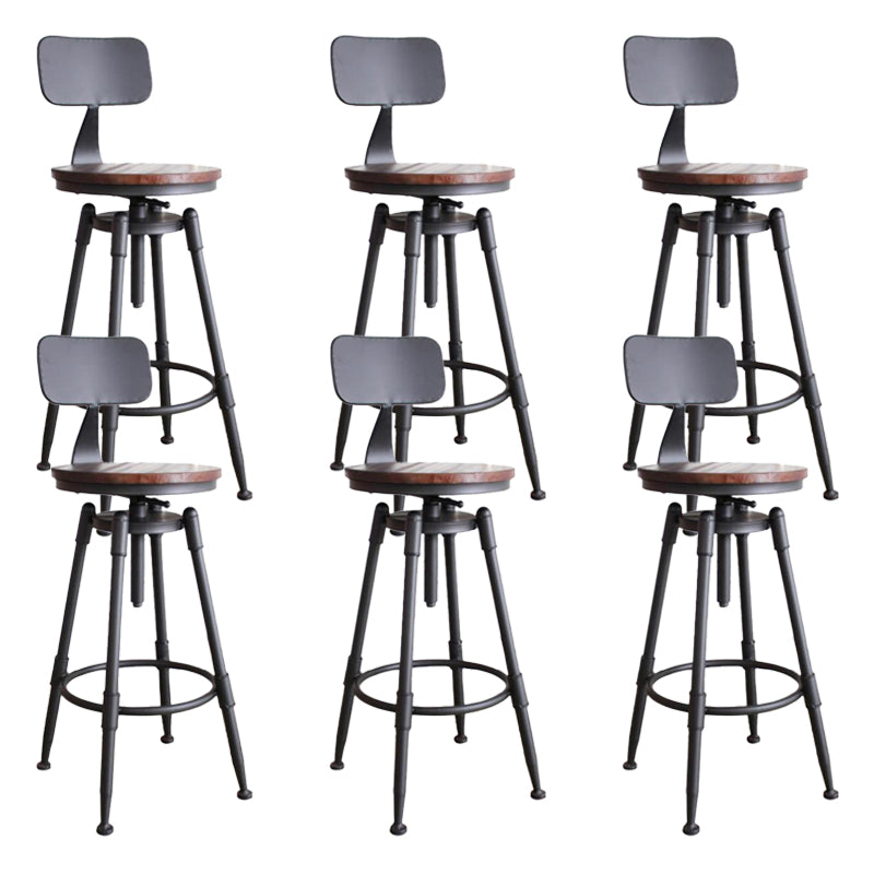 Tabouret de comptoir rotatif industriel sans bras, tabouret de Bar en fer avec pédale pour café