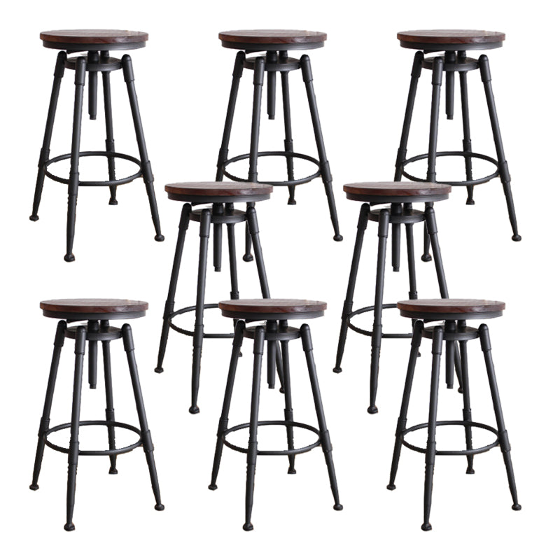 Tabouret de comptoir rotatif industriel sans bras, tabouret de Bar en fer avec pédale pour café