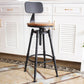 Tabouret de comptoir rotatif industriel sans bras, tabouret de Bar en fer avec pédale pour café