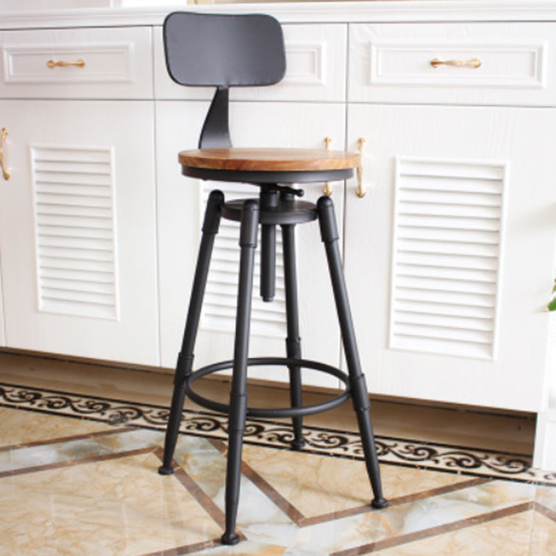 Tabouret de comptoir rotatif industriel sans bras, tabouret de Bar en fer avec pédale pour café