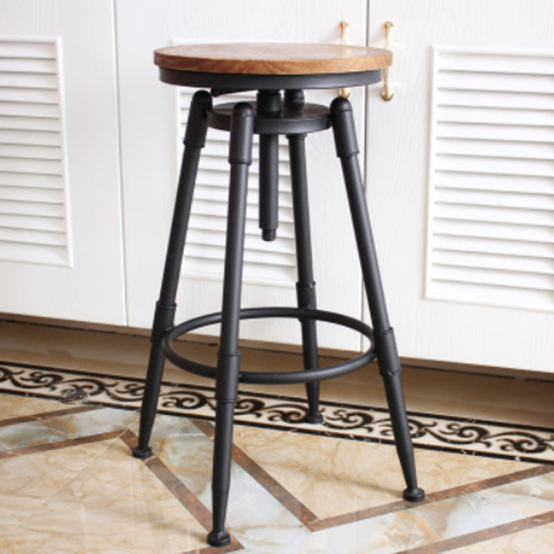 Tabouret de comptoir rotatif industriel sans bras, tabouret de Bar en fer avec pédale pour café