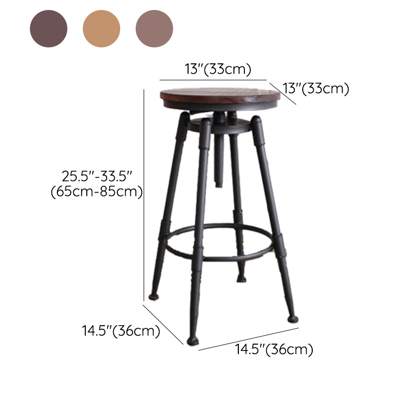 Tabouret de comptoir rotatif industriel sans bras, tabouret de Bar en fer avec pédale pour café