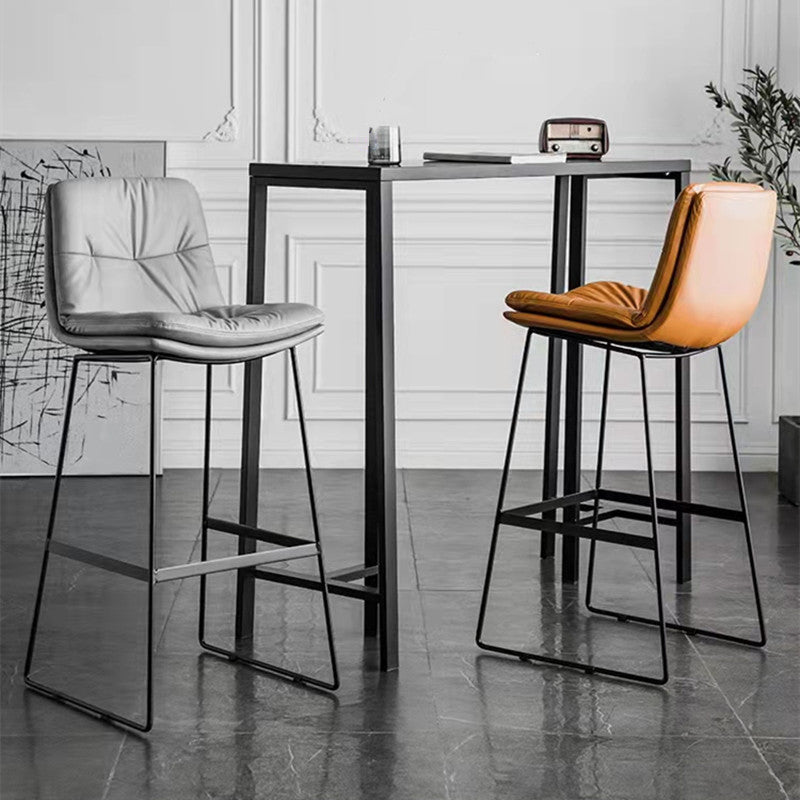 Glam Metal Counter Height Stool with Cushion Bar Stool for Indoor Clearhalo 'Bar Furniture' 'Bar Stools' 'bar_stools' 'furn' 'furn_bar_stools' 'Furniture' 'Kitchen & Dining Furniture' 6406723