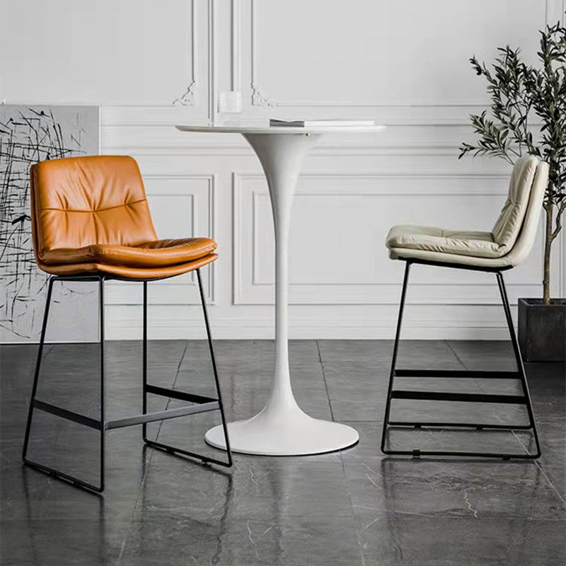 Glam Metal Counter Height Stool with Cushion Bar Stool for Indoor Clearhalo 'Bar Furniture' 'Bar Stools' 'bar_stools' 'furn' 'furn_bar_stools' 'Furniture' 'Kitchen & Dining Furniture' 6406726