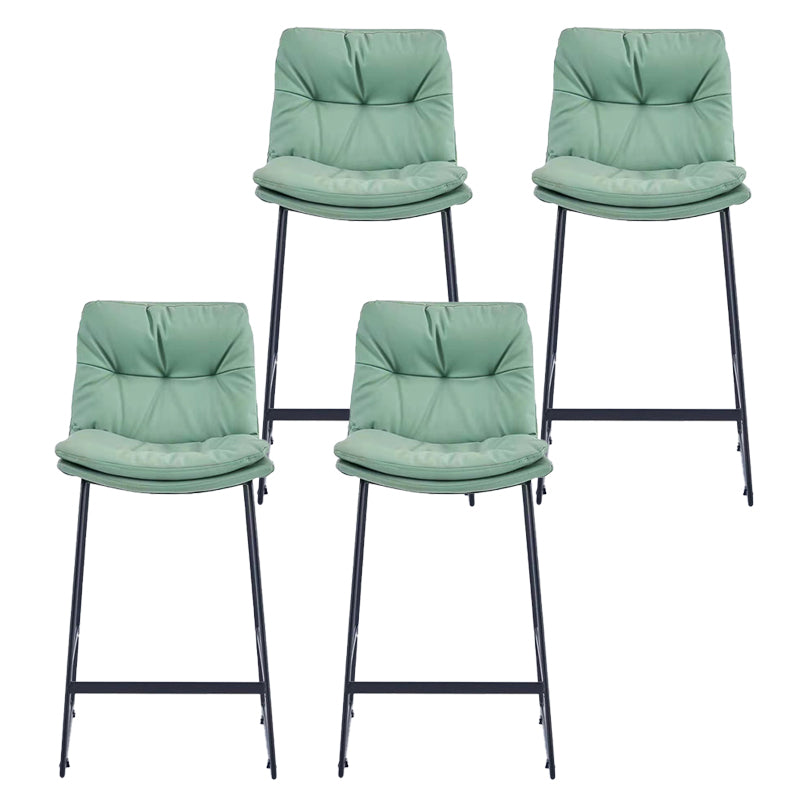 Glam Metal Counter Height Stool with Cushion Bar Stool for Indoor Green 4 Piece Set Clearhalo 'Bar Furniture' 'Bar Stools' 'bar_stools' 'furn' 'furn_bar_stools' 'Furniture' 'Kitchen & Dining Furniture' 6406728