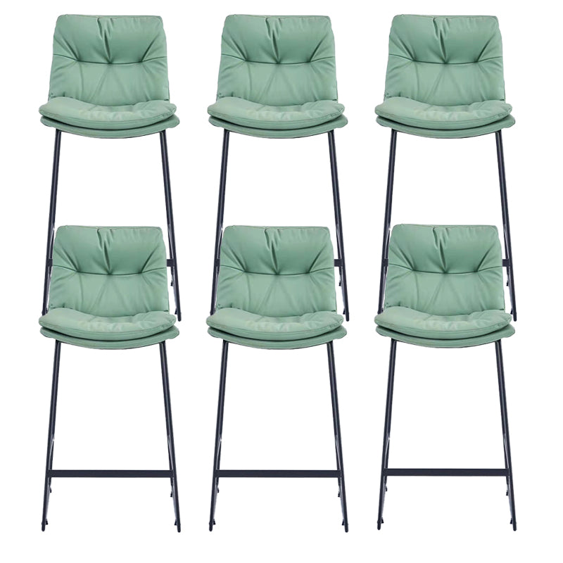 Glam Metal Counter Height Stool with Cushion Bar Stool for Indoor Green 6 Piece Set Clearhalo 'Bar Furniture' 'Bar Stools' 'bar_stools' 'furn' 'furn_bar_stools' 'Furniture' 'Kitchen & Dining Furniture' 6406729