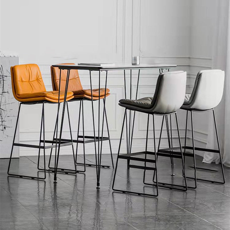 Glam Metal Counter Height Stool with Cushion Bar Stool for Indoor Clearhalo 'Bar Furniture' 'Bar Stools' 'bar_stools' 'furn' 'furn_bar_stools' 'Furniture' 'Kitchen & Dining Furniture' 6406730