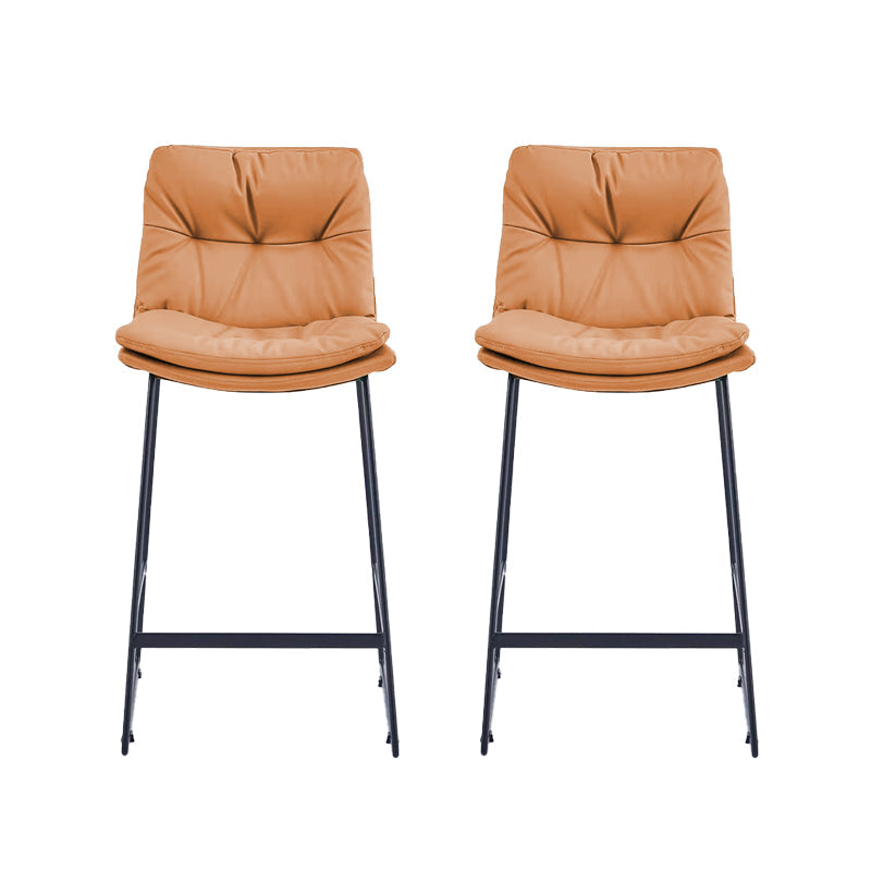 Glam Metal Counter Height Stool with Cushion Bar Stool for Indoor Orange 2 Piece Set Clearhalo 'Bar Furniture' 'Bar Stools' 'bar_stools' 'furn' 'furn_bar_stools' 'Furniture' 'Kitchen & Dining Furniture' 6406736