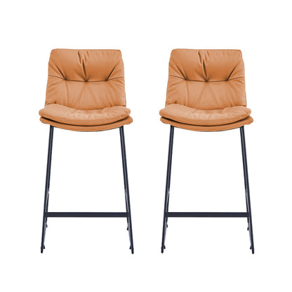Glam Metal Counter Height Stool with Cushion Bar Stool for Indoor Orange 2 Piece Set Clearhalo 'Bar Furniture' 'Bar Stools' 'bar_stools' 'furn' 'furn_bar_stools' 'Furniture' 'Kitchen & Dining Furniture' 6406736
