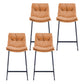 Glam Metal Counter Height Stool with Cushion Bar Stool for Indoor Orange 4 Piece Set Clearhalo 'Bar Furniture' 'Bar Stools' 'bar_stools' 'furn' 'furn_bar_stools' 'Furniture' 'Kitchen & Dining Furniture' 6406738