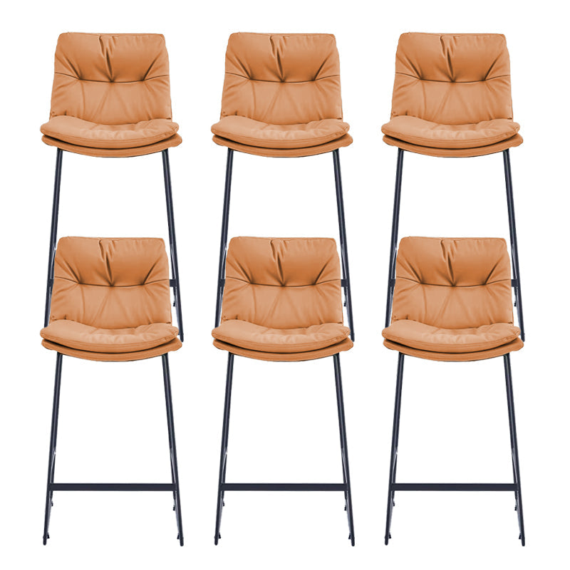 Glam Metal Counter Height Stool with Cushion Bar Stool for Indoor Orange 6 Piece Set Clearhalo 'Bar Furniture' 'Bar Stools' 'bar_stools' 'furn' 'furn_bar_stools' 'Furniture' 'Kitchen & Dining Furniture' 6406739