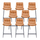Glam Metal Counter Height Stool with Cushion Bar Stool for Indoor Orange 8 Piece Set Clearhalo 'Bar Furniture' 'Bar Stools' 'bar_stools' 'furn' 'furn_bar_stools' 'Furniture' 'Kitchen & Dining Furniture' 6406740