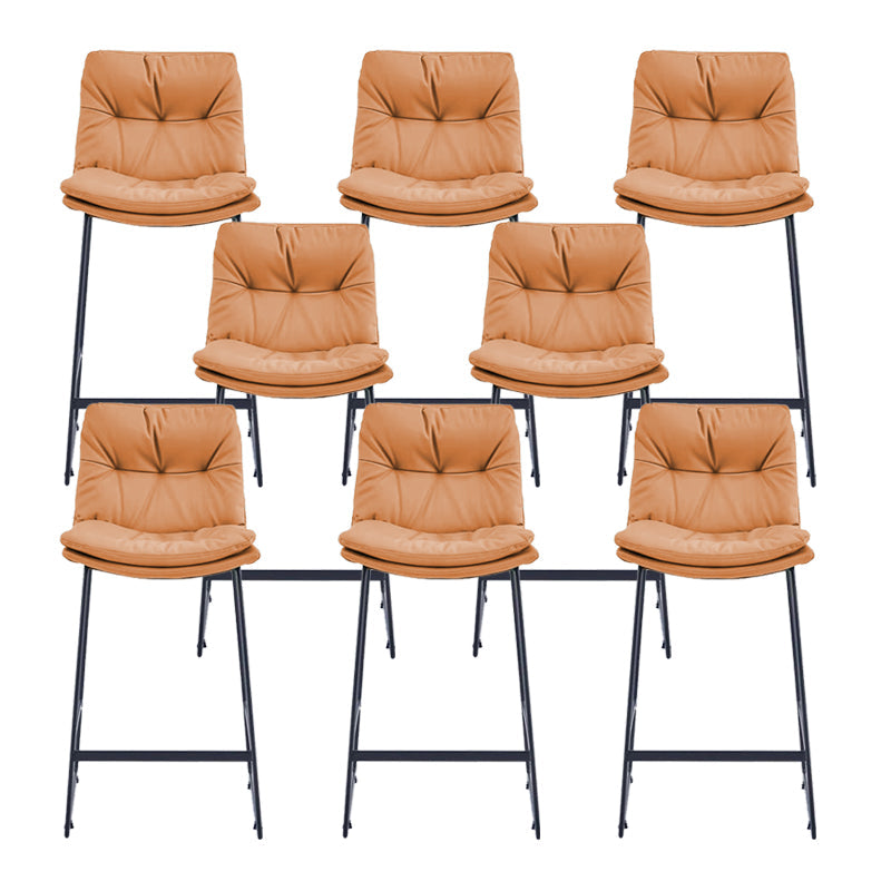 Glam Metal Counter Height Stool with Cushion Bar Stool for Indoor Orange 8 Piece Set Clearhalo 'Bar Furniture' 'Bar Stools' 'bar_stools' 'furn' 'furn_bar_stools' 'Furniture' 'Kitchen & Dining Furniture' 6406740