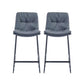 Glam Metal Counter Height Stool with Cushion Bar Stool for Indoor Dark Gray 2 Piece Set Clearhalo 'Bar Furniture' 'Bar Stools' 'bar_stools' 'furn' 'furn_bar_stools' 'Furniture' 'Kitchen & Dining Furniture' 6406742