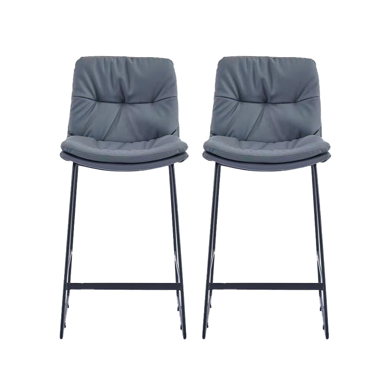 Glam Metal Counter Height Stool with Cushion Bar Stool for Indoor Dark Gray 2 Piece Set Clearhalo 'Bar Furniture' 'Bar Stools' 'bar_stools' 'furn' 'furn_bar_stools' 'Furniture' 'Kitchen & Dining Furniture' 6406742