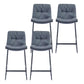 Glam Metal Counter Height Stool with Cushion Bar Stool for Indoor Dark Gray 4 Piece Set Clearhalo 'Bar Furniture' 'Bar Stools' 'bar_stools' 'furn' 'furn_bar_stools' 'Furniture' 'Kitchen & Dining Furniture' 6406743