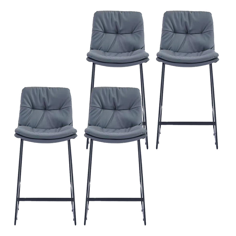 Glam Metal Counter Height Stool with Cushion Bar Stool for Indoor Dark Gray 4 Piece Set Clearhalo 'Bar Furniture' 'Bar Stools' 'bar_stools' 'furn' 'furn_bar_stools' 'Furniture' 'Kitchen & Dining Furniture' 6406743