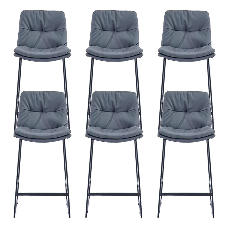 Glam Metal Counter Height Stool with Cushion Bar Stool for Indoor Dark Gray 6 Piece Set Clearhalo 'Bar Furniture' 'Bar Stools' 'bar_stools' 'furn' 'furn_bar_stools' 'Furniture' 'Kitchen & Dining Furniture' 6406744