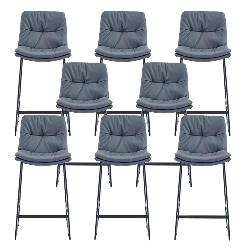 Glam Metal Counter Height Stool with Cushion Bar Stool for Indoor Dark Gray 8 Piece Set Clearhalo 'Bar Furniture' 'Bar Stools' 'bar_stools' 'furn' 'furn_bar_stools' 'Furniture' 'Kitchen & Dining Furniture' 6406745