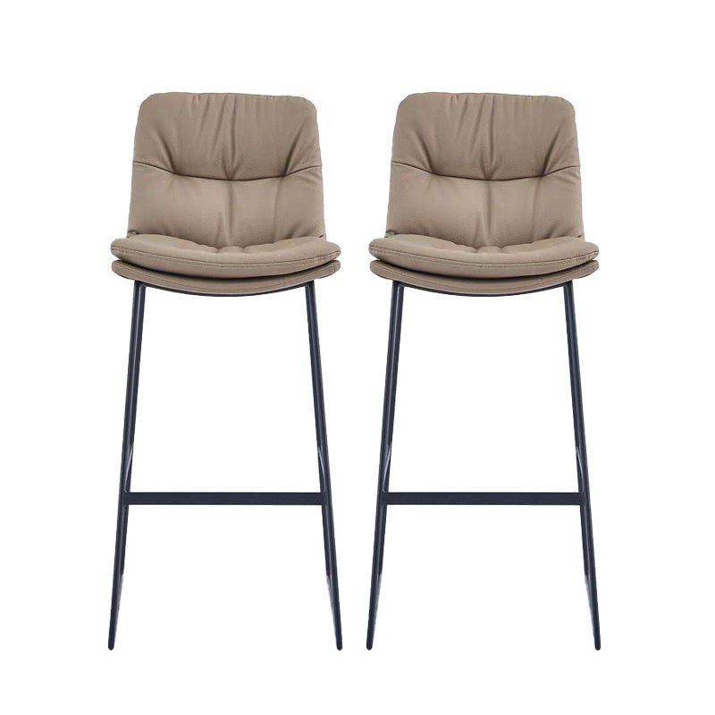 Glam Metal Counter Height Stool with Cushion Bar Stool for Indoor Light Gray 2 Piece Set Clearhalo 'Bar Furniture' 'Bar Stools' 'bar_stools' 'furn' 'furn_bar_stools' 'Furniture' 'Kitchen & Dining Furniture' 6406747